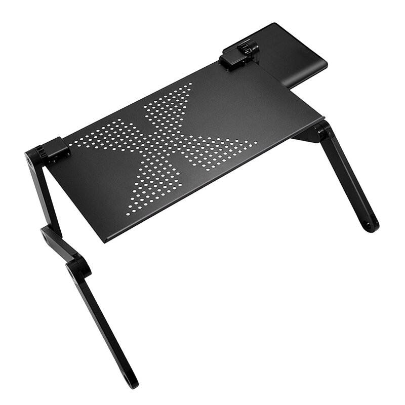 Promoção! Bandeja ajustável dobrável portátil do suporte de mesa do computador para o sofá cama preto