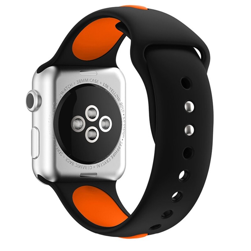 OSRUI sportowy silikonowy pasek na pasek do Apple Watch 42mm 38mm iwatch pasek 44mm/44 3 2 1 gumowe bransoletka pasek na nadgarstek akcesoria do zegarków