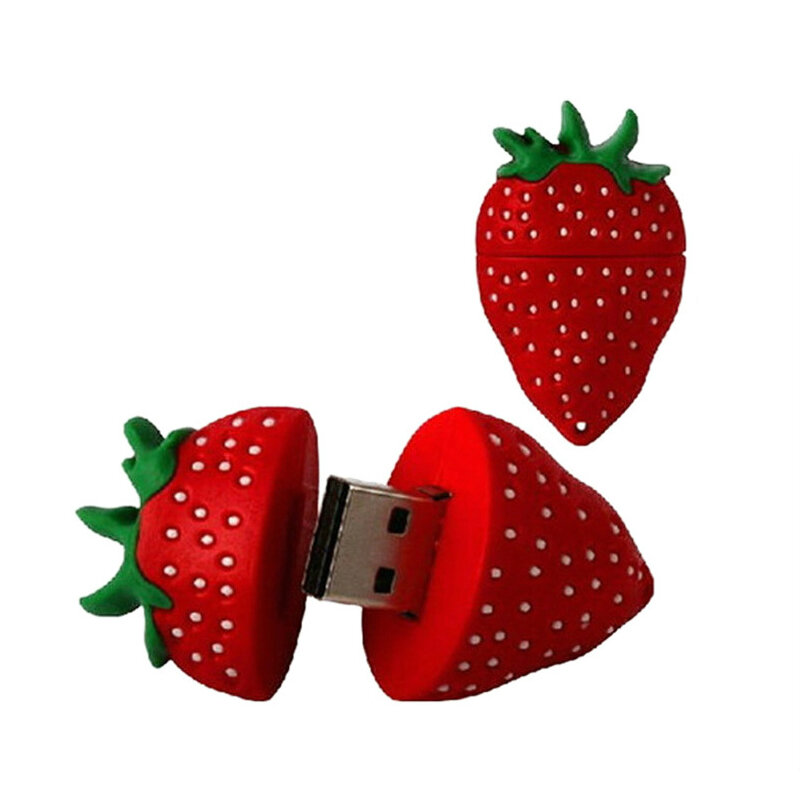 Hot Koop Leuke Fruit Aardbei Pendrive 4Gb 8Gb 16Gb Usb Flash Drive 32Gb 64Gb Pen drive Flash Stick Usb 2.0 Memory Stick