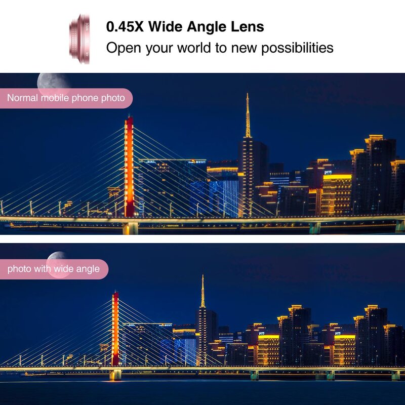 Yizhestudio Selfie luz con Hd de ojo de pez gran angular Macro lente lámpara anillo de luz autofoto para iPhone X/8/ tableta para teléfono inteligente 7 Plus