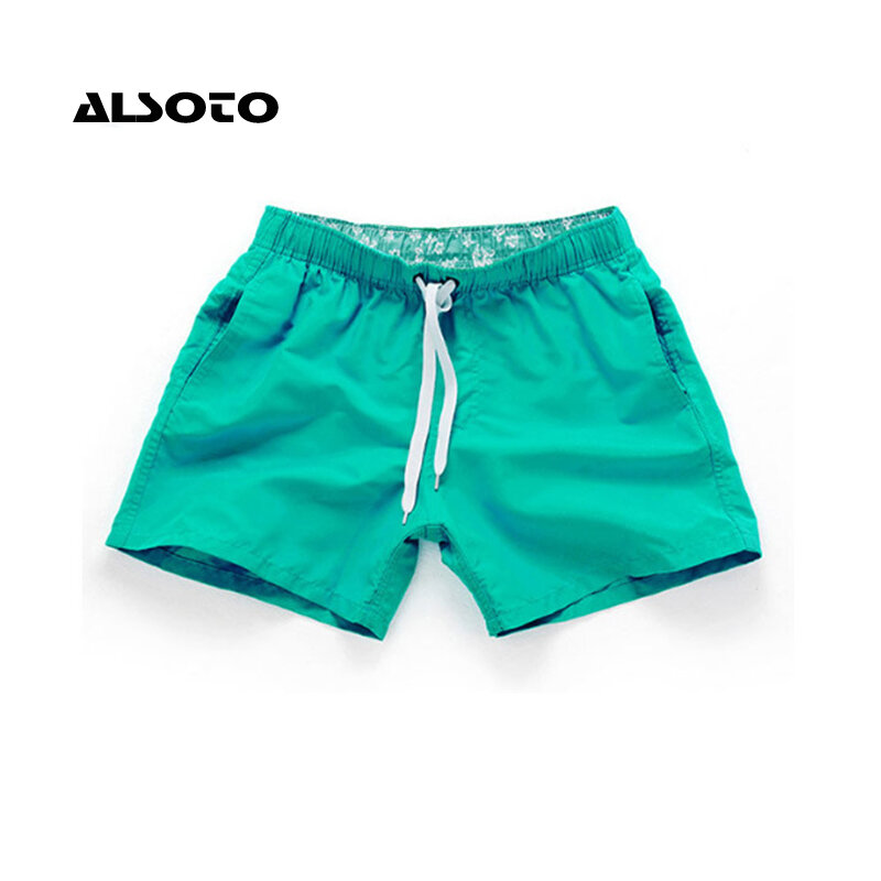 Pantalones cortos informales de secado rápido para hombre y mujer, Shorts de playa, cintura elástica, ropa de gimnasio sólida, Verano