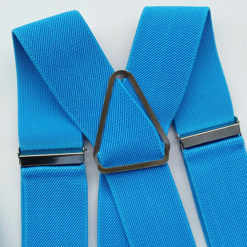 BD054-X-back Suspender ปรับสายคล้องคอวงเล็บกางเกงสำหรับชายหญิงแฟชั่นอุปกรณ์เสริมคลิปแสงสีฟ้า