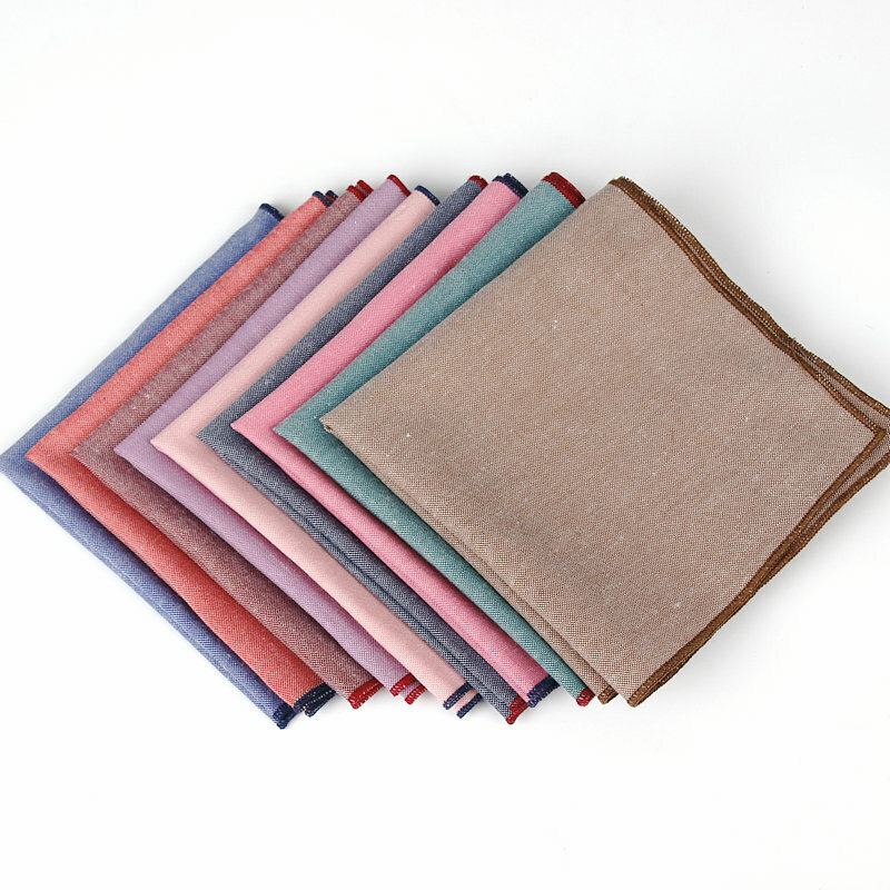 Lenço masculino vintage, lenço em formato de lenço quadrado para homens, cor sólida 23x23cm