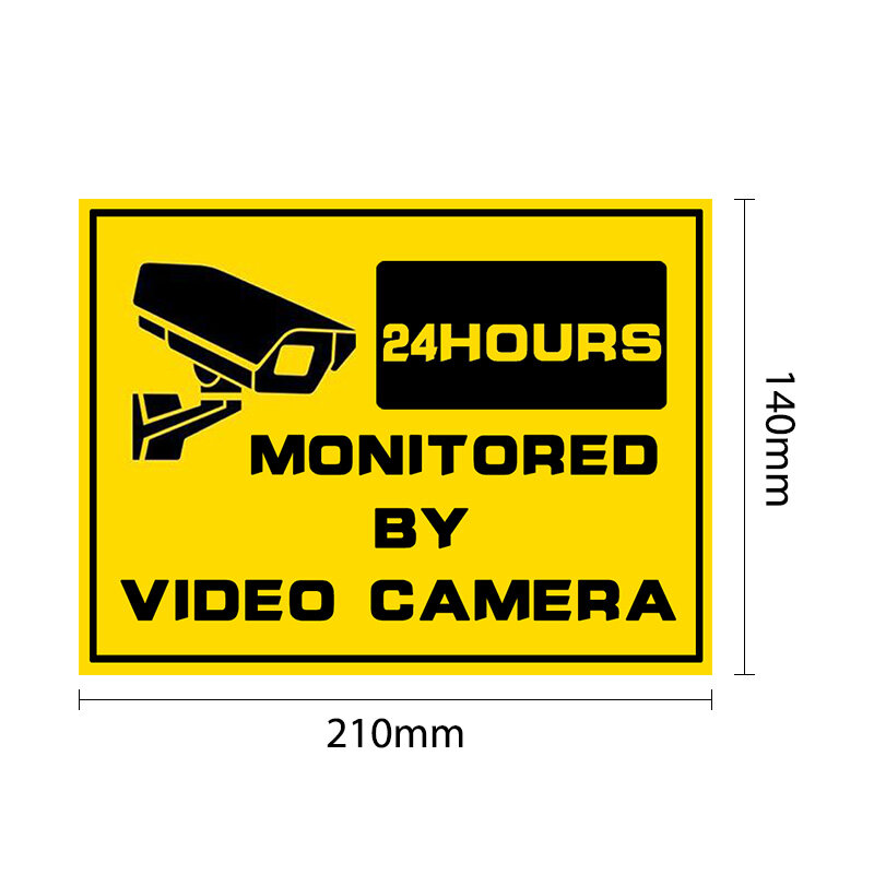 Adesivo de aviso para câmera ip 5 peças, sinais de segurança para janela, sistema de vigilância residencial, alerta de cctv, adesivo para câmera