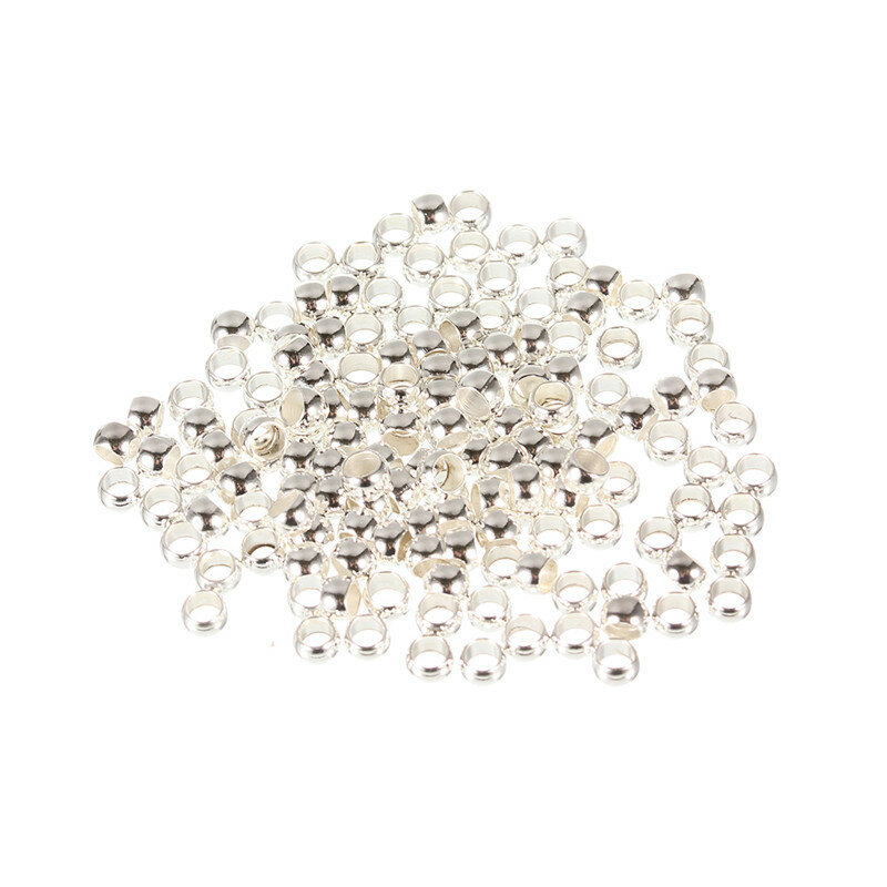 200pcs/lot Iron Crimp End Beads Fit Bracelet Necklace Findings 2/2.5/3/3.5/4mm Stopper Spacer Beads For Jewelry Making F103