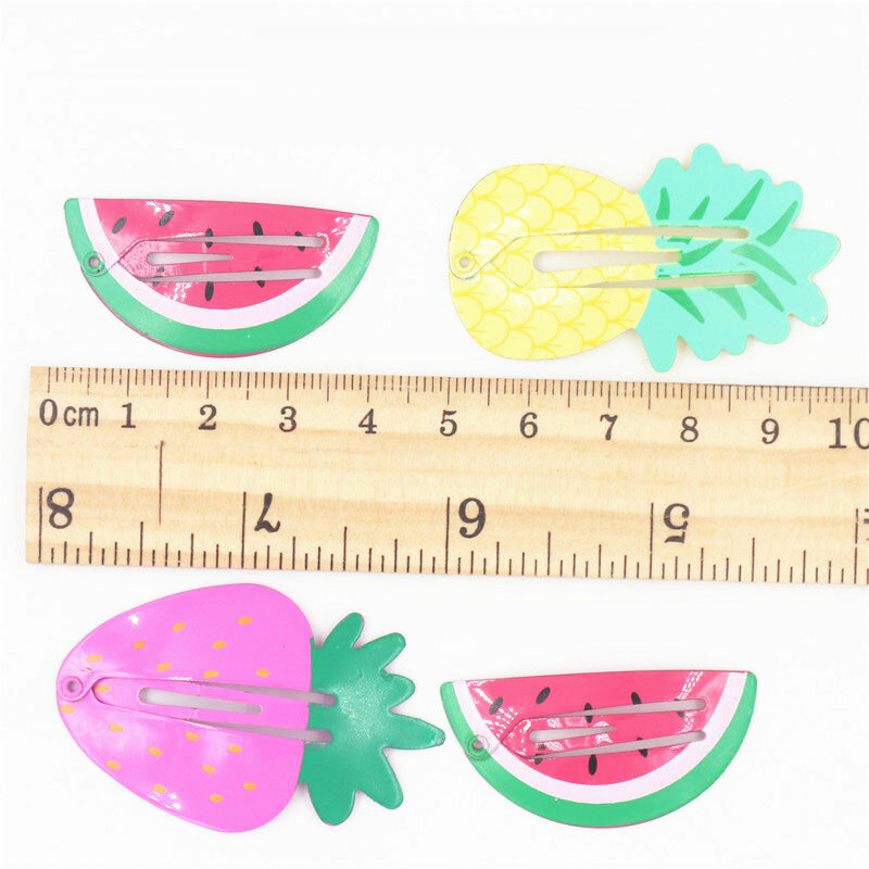 2-6Pcs/set Cute Cartoon Kids Hair Accessories Headwear Pineapple Fruit Animal Hairpins Baby Candy Color Rainbow Girl Hair Clips
