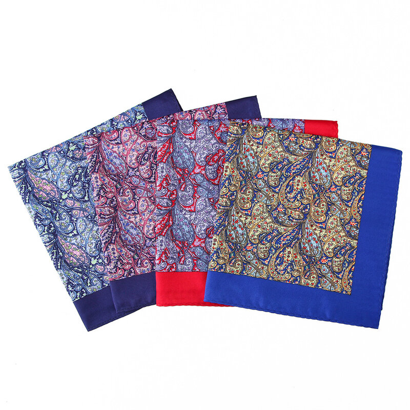 Новый большой платок 32x32 см мужской Цветочный Карманный квадратный мужской повседневный платок Пейсли для мужского костюма