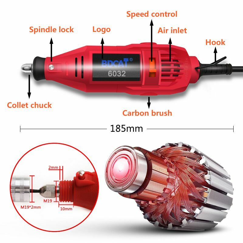 دريميل-مثقاب كهربائي صغير ، آلة تلميع ، سرعة متغيرة ، أداة دوارة ، ملحقات ، 220 فولت
