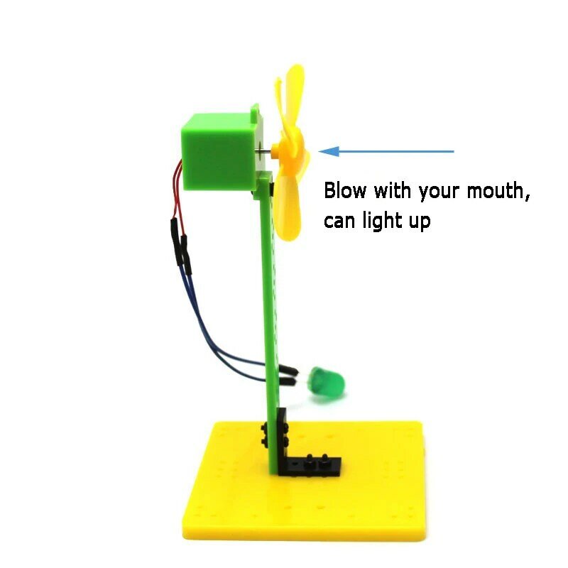 Jmt Mini Windkraft grün LED Blowled Generator Windmühle Spielzeug Kit für Wissenschaft Bildung Experiment Demo Generator Modul