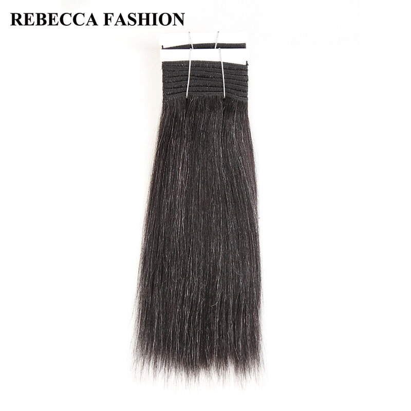 Прямые бразильские человеческие волосы Yaki Rebecca Remy, 1 пучок, 10-14 дюймов, черные, серые, серебристые, для наращивания волос 113 г