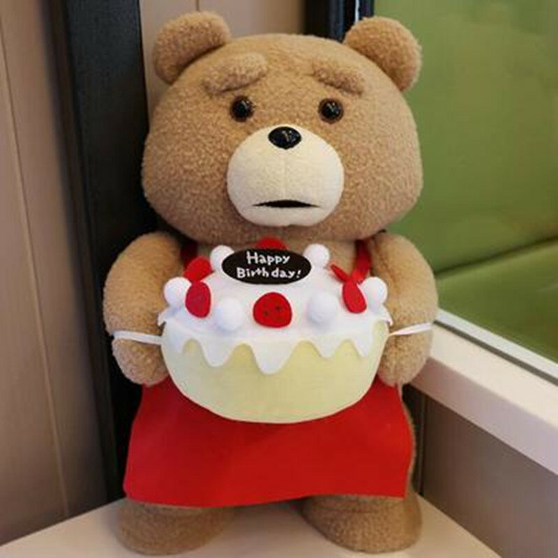 8 Gaya Film Boneka Beruang Ted 2 Mainan Mewah Di Celemek Lembut Boneka Hewan Mewah 45Cm Hadiah Ulang Tahun untuk Teman Baik