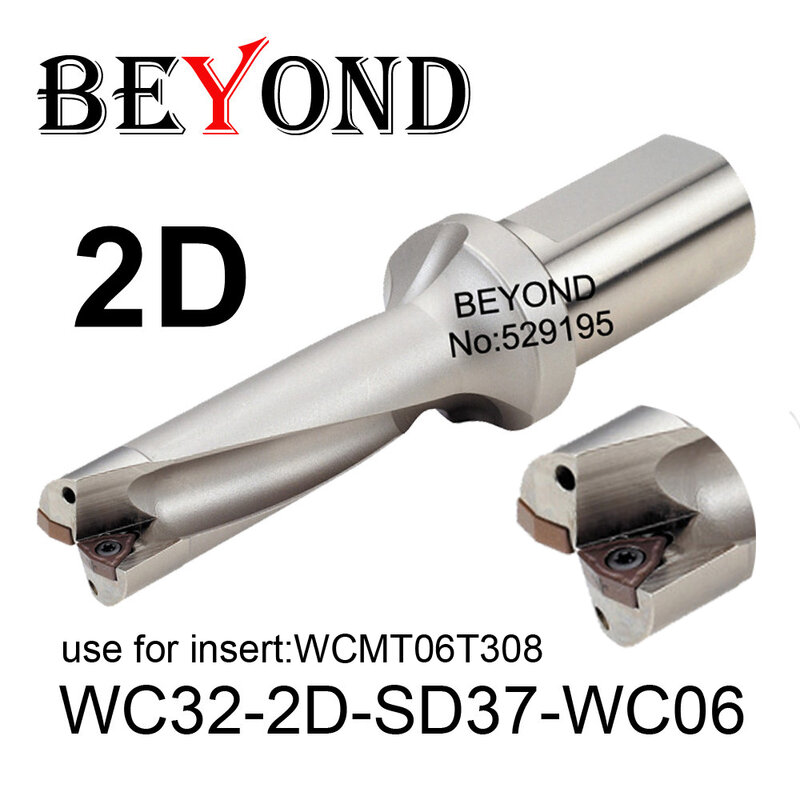 BEYOND-broca de perforación WCMT WCMT06T308, herramientas de torno CNC de 37mm, WC32-2D-SD37-WC06, Indexable, WCMT06T308