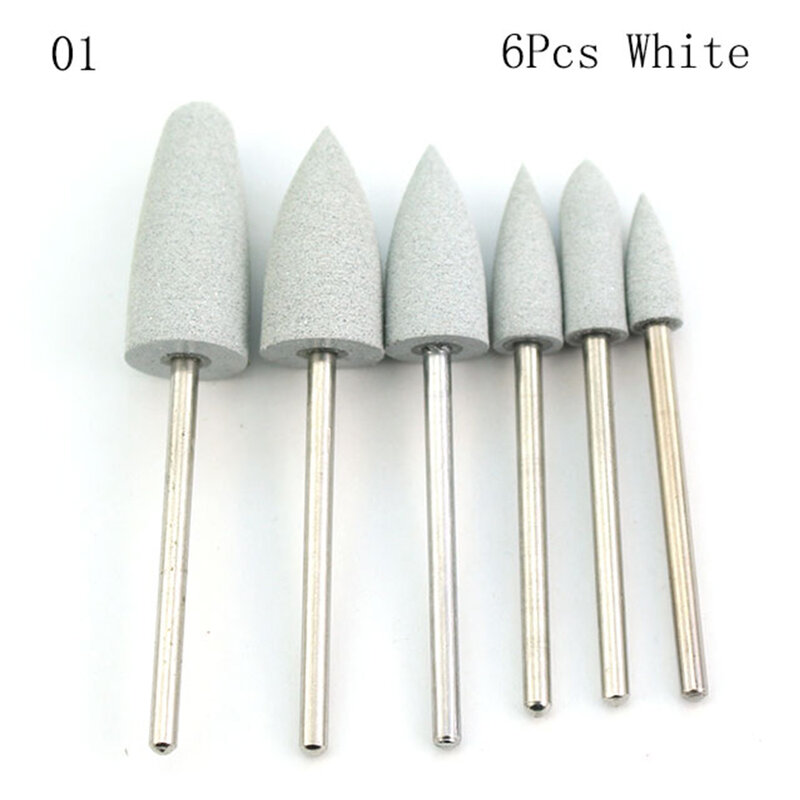 6 Pcs/Set Rubber Silicon Nail Drill Bit Milling Cutter For Manicure Pedicure Rotary Grinder Cuticle Tools Nail Art Accessories