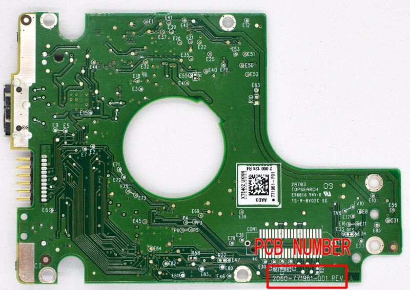 2060-771961-001 REV A , 2060-771961-001 REV B  / Placa de circuito de disco duro de datos, dispositivo USB / 771961-F01 , -101 , -G01 / Western