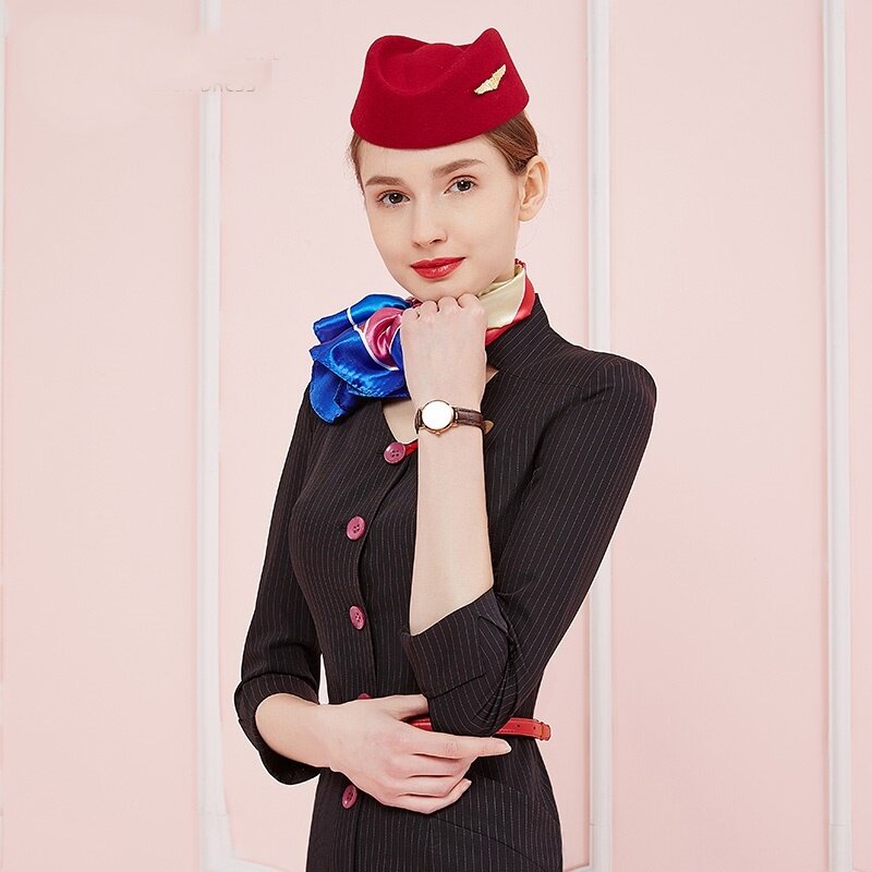Uniform เที่ยวบินธุรกิจชุดทำงานสวมใส่ Beautician Uniforms ชุด Stewardess สายการบิน Flight Attendant ชุด DD1788
