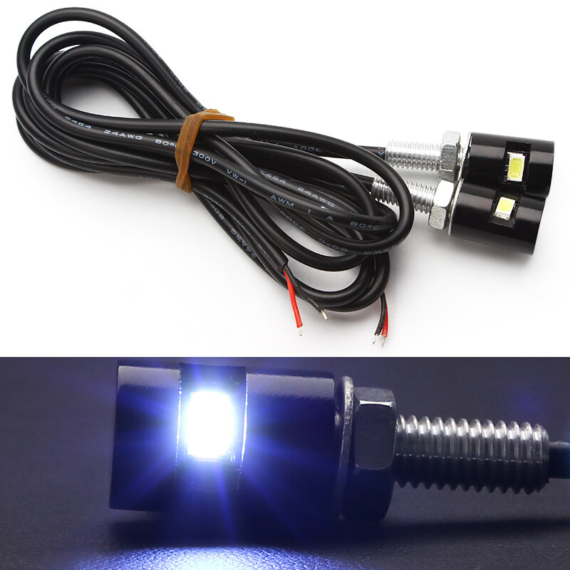 LEEPEE 2pcs Accessories Screw Bolt Light  12V SMD 5630 Styling License Plate lamp Car Auto Motorcycle  White LED Tail Number
