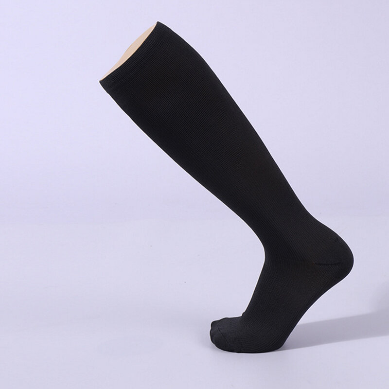 1คู่ถุงเท้ากันกระแทกสำหรับผู้ชายผู้หญิงพยาบาลสำเร็จการศึกษา Nursing Travel ความดันการไหลเวียนโลหิต Anti-Fatigu เข่าถุงเท้าสูง