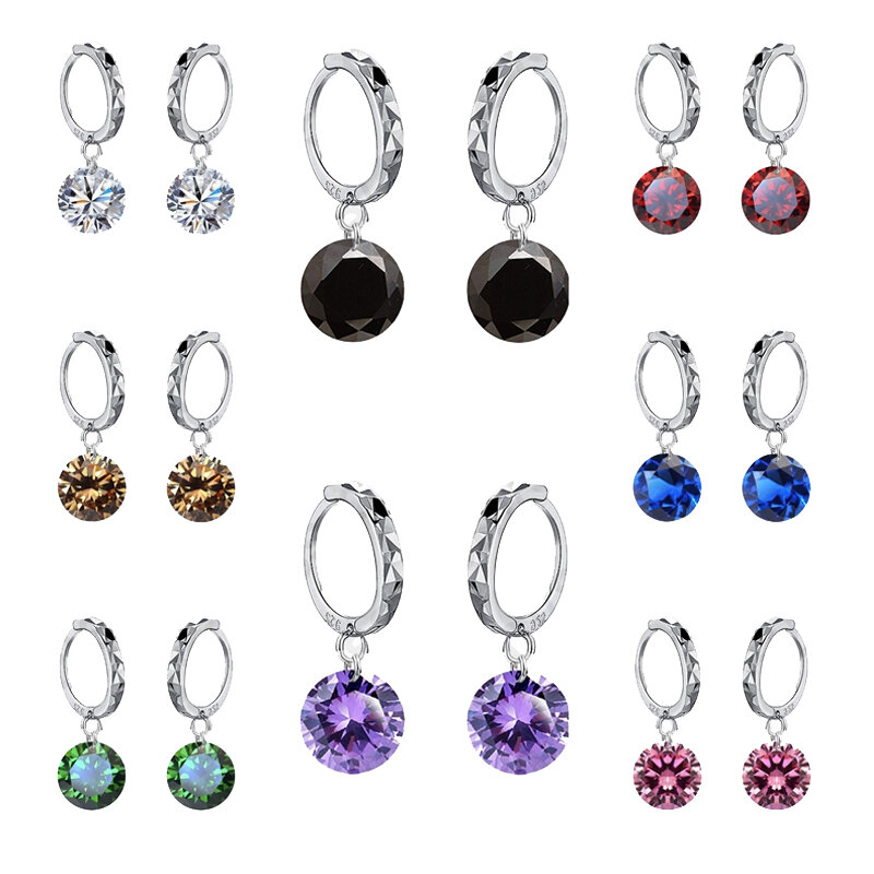 Neue 925 Sterling Silber Ohrringe hochwertige Damenmode Schmuck romantisches Geschenk für Liebhaber Freundin 8 Farben heißen Verkauf