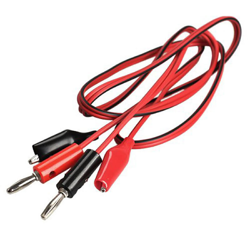 4MM Dual Alligator Clip to Banana Connector Oscilloscope Test Probe Cable 1M 3FT Red Black