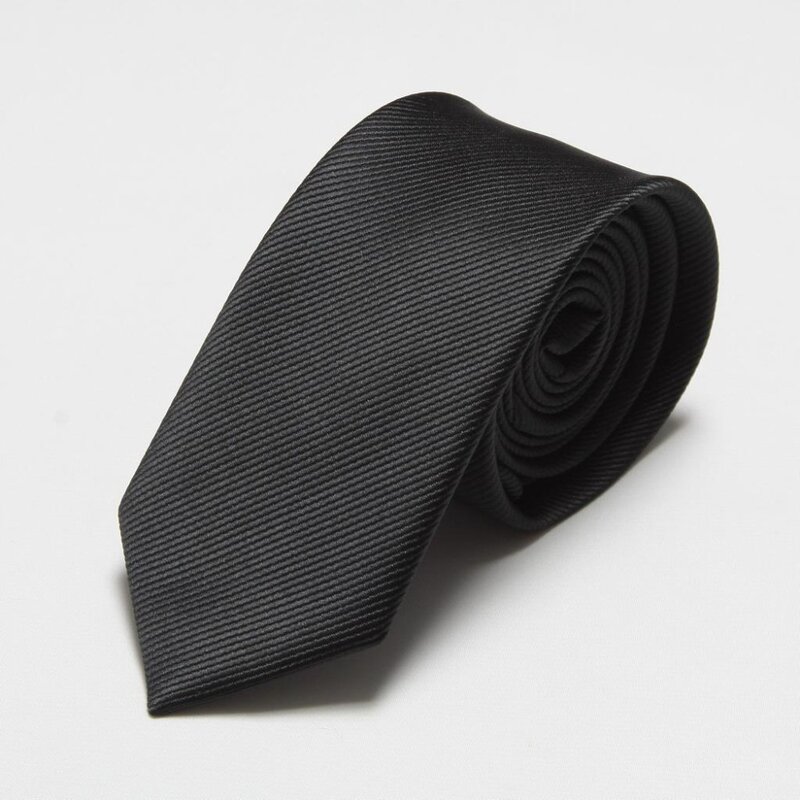 Fashion slim ties for men Black neck tie solid novelty neckties 6cm width