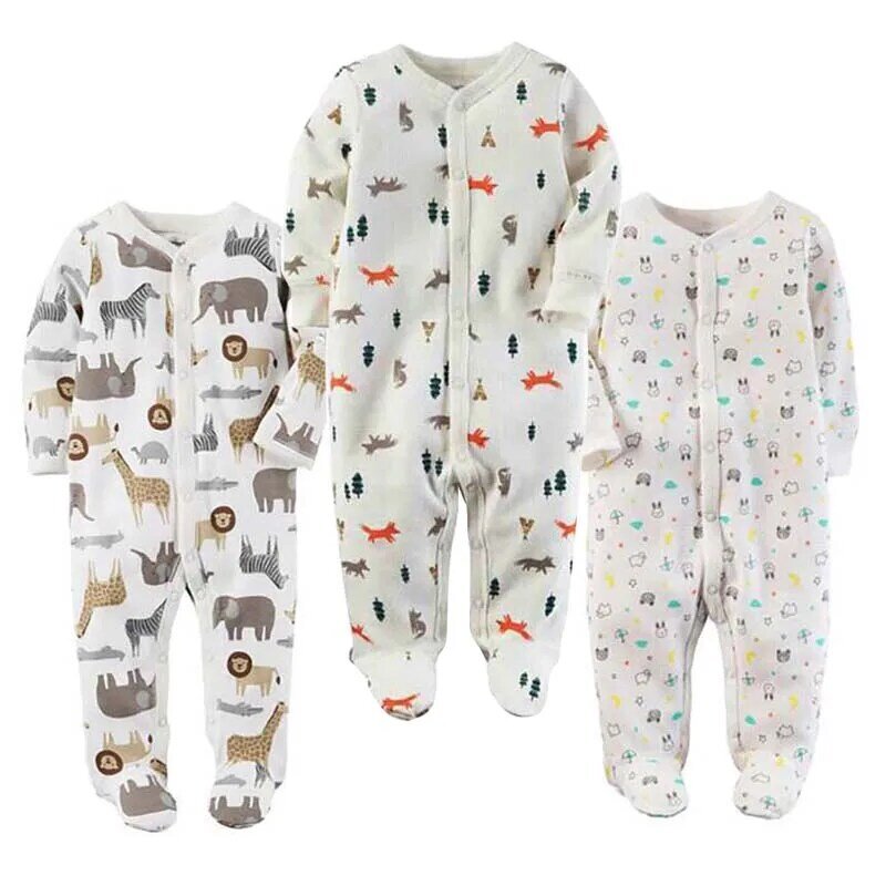 Conjunto de pijamas para bebês, pijamas de algodão original para meninos e meninas, roupa de dormir, 1 peça