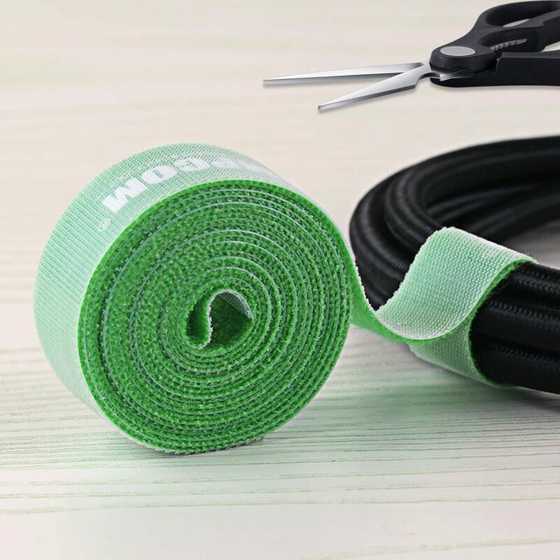 Organisateur de câble en Nylon à crochet et boucle, 5 rouleaux, Clip enrouleur de fil/organisateur de fil de cravate/couleur 10m pour iPhone Samsung câble USB