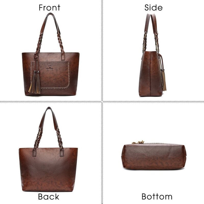 Driga Fashion  Large Capacity Causal Shoulder Bags for Women 2019 Fall Leather Fringe Purse Handbags Retro Tassel Shopper Tote