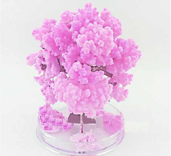 2019 10x8cm alberi di carta Sakura magici artificiali albero in crescita di natale Desktop Cherry Blossom Magic Kids Science Toys 10PCS