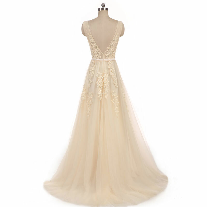 Женское свадебное платье, белое кружевное платье-трапеция на молнии с аппликацией и шлейфом