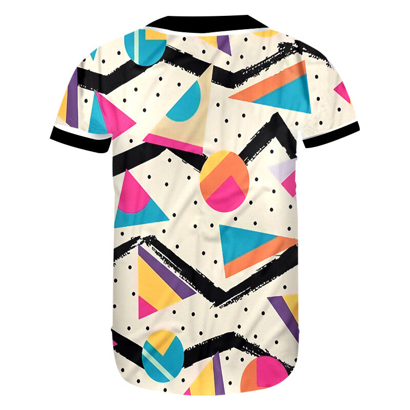 OGKB-camisa de béisbol 3D corta para mujer, camisa divertida con estampado de lunares, talla grande, Tops de verano