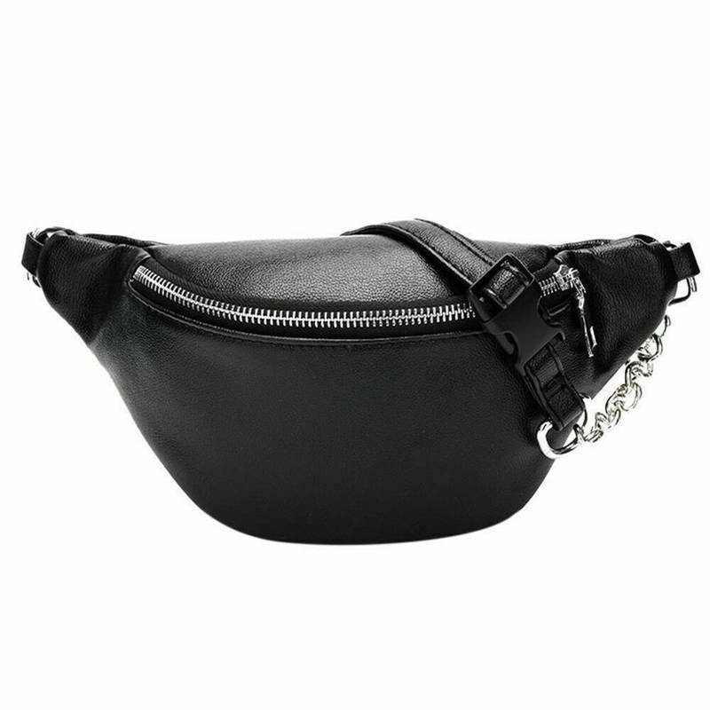 Women's Travel Waist Pack Faux Leather Fanny Pack Money Belt Bum Bag