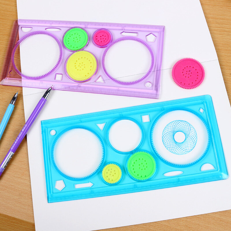 1 Pc Spirograph Geometris Penggaris Penyusunan Alat Alat Tulis untuk Siswa Menggambar Set Belajar Seni Set Hadiah Kreatif untuk Anak-anak