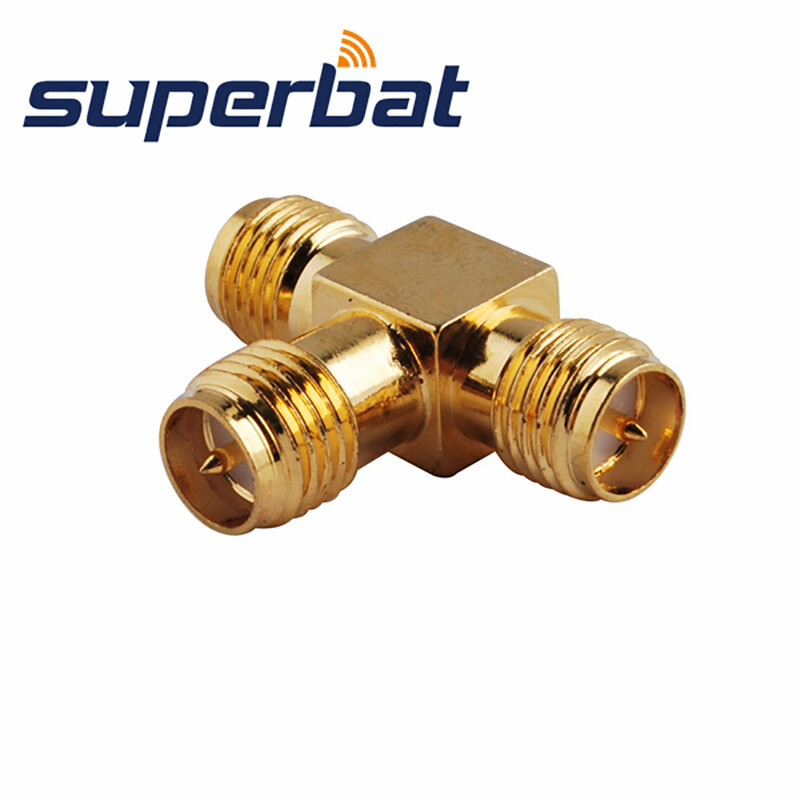 Superbat 5pcs RP-SMA Adapter RP-SMA Female to Reverse Jack to Reverse Jack T Type RF Coaxial Connector