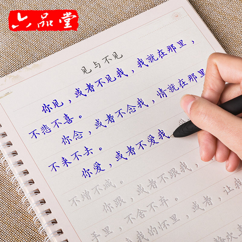 Liu PinTang 2pcs/set Pen regular script for adult Reusable Nalan Xingde / Cangyang Gyatso Groove Calligraphy Practice Copybook
