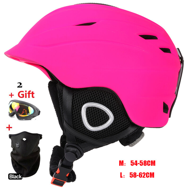 문 스키 헬멧 가을과 겨울 성인 남성 숙녀 monoboard 스키 flanchard 장비 스노우 스포츠 저렴한 헬멧 2 선물