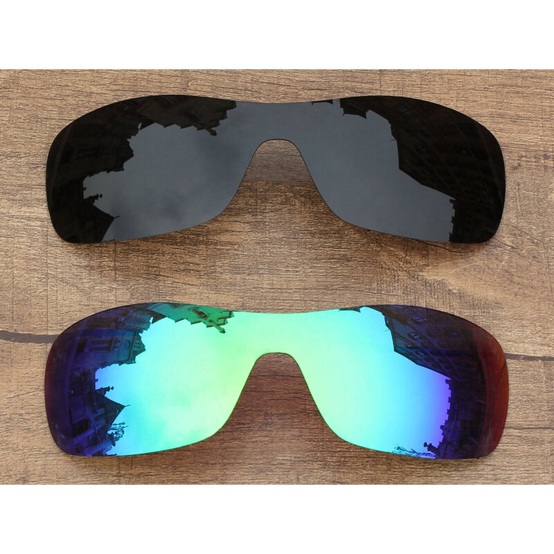 Vonxyz Dua Stealth Hitam & Jade Cermin Terpolarisasi Lensa Pengganti untuk-Oakley Antix Bingkai