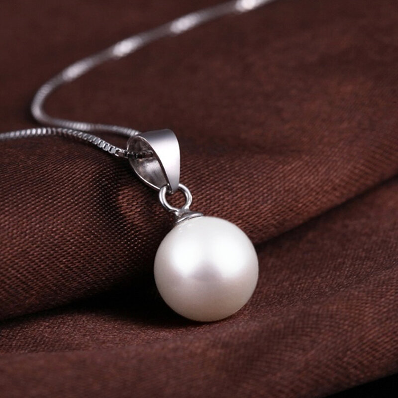 1 Set Weiß Perle Halskette Oyster Tropfen Anhänger Silber Kette Schmuck Geschenk