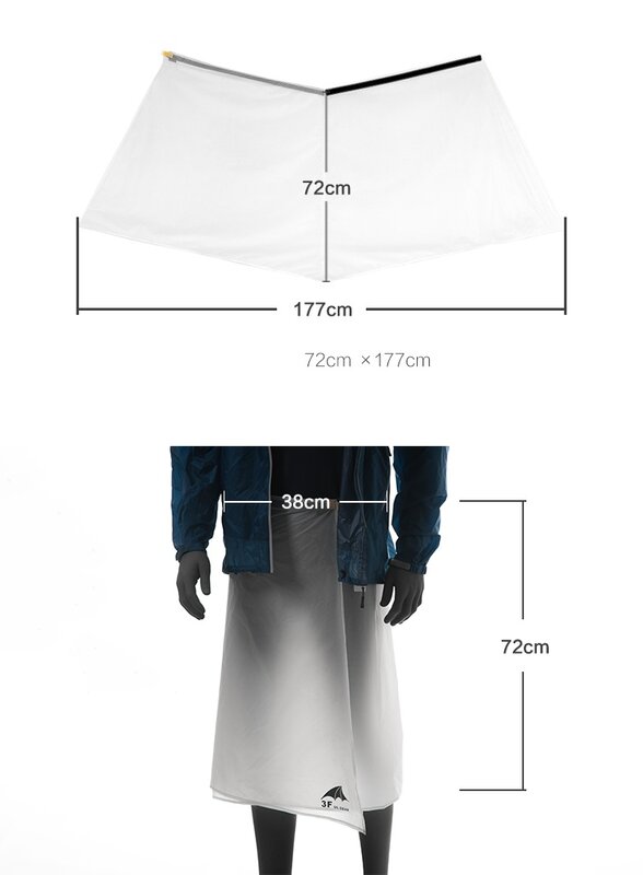 3F UL GEAR-pantalones de lluvia para acampada y senderismo, falda ligera e impermeable, 65g