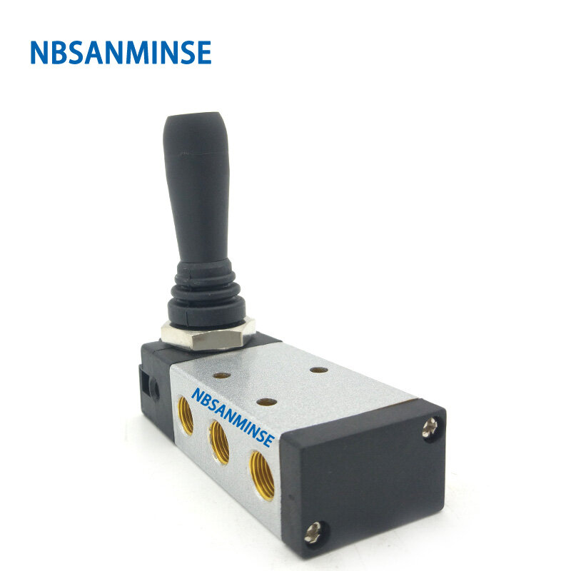 Nbsanminse tsv 핸드 풀 밸브 드로잉 밸브 두 위치 5 방향 g 1/4 기계식 공압 수동 밸브 자동화