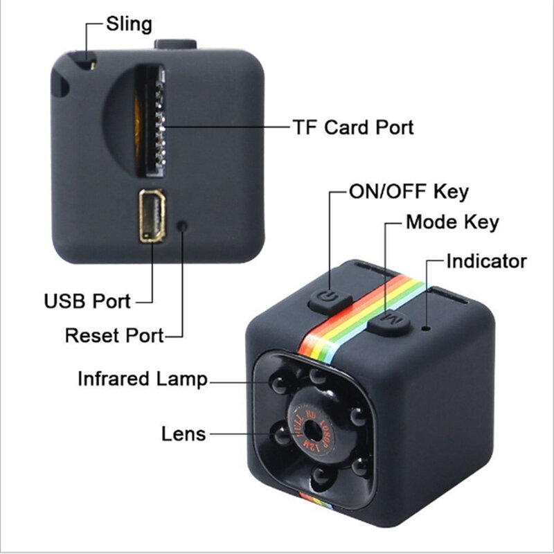 SQ11 mini kamera 720P miniaturowa kamera sportowa DV DVR Night Vision Monitor mikro małe kamera wideo rejestrator Cop kieszeń cam sq13
