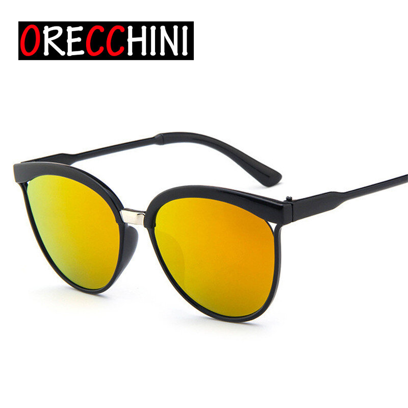 ORECCHINI Plástico Óculos de Sol Olho de Gato Designer de Marca Óculos De Sol Das Mulheres de Luxo Clássico Retro Ao Ar Livre Óculos De Sol Oculos De Sol Gafas