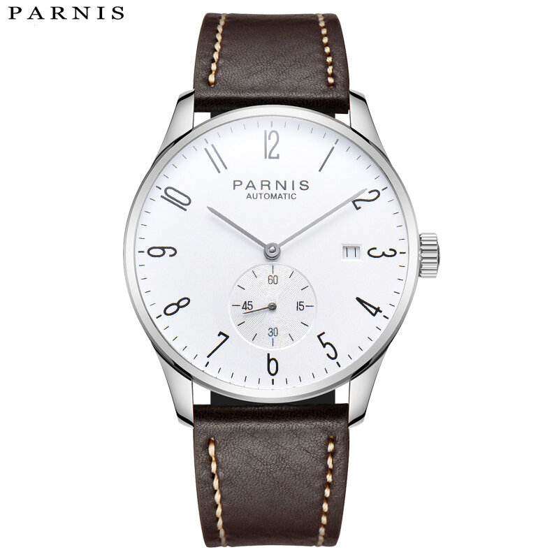 Zegarki mechaniczne Parnis prosty zegarek dla mężczyzn zegarek na rękę luksusowy wodoodporny automatyczny kalendarz hombre Relogio Masculino 2023