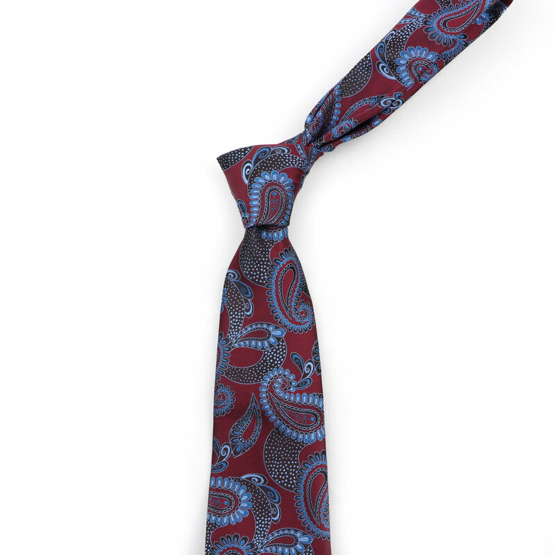Gravatas de luxo com design de caxemira, gravatas clássicas de 8cm em poliéster, estilo casual e negócios