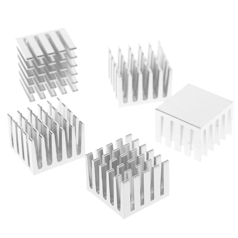 5 pçs 20x20x15mm acessórios de refrigeração diy dissipador de calor cpu gpu ic chip de memória de alumínio dissipador de calor extrudido radiador mais frio 10166
