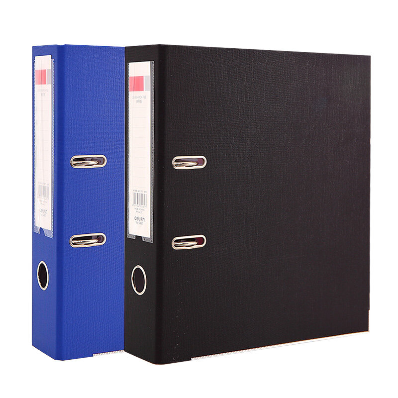 Palanca A4 de PVC negra, productos de llenado de archivos de arco, suministros de oficina, soporte de documentos, 215x310x55mm