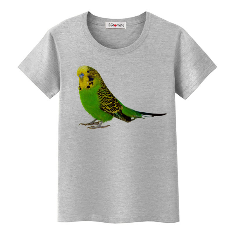 BGtomato Совершенно новая 3D футболка, Лидер продаж, футболка с попугаем, милая Повседневная футболка, Женский оригинальный бренд, летние топы хорошего качества