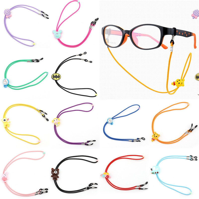 Óculos de leitura com 13 cores em nylon para crianças, cordão com cordão elástico para miopia, suporte para óculos, cordão com pescoço