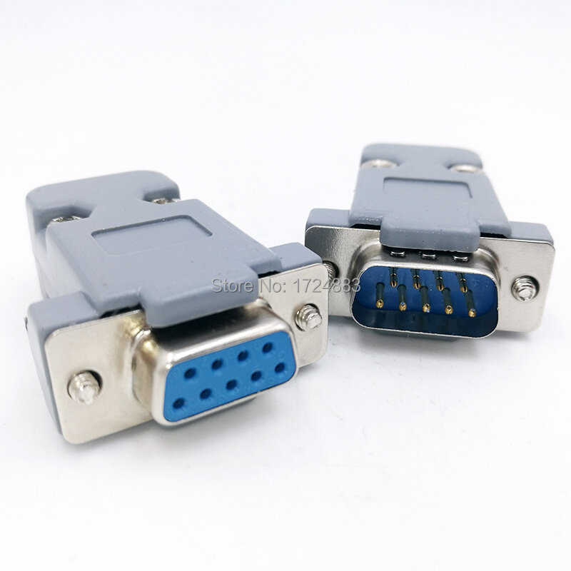 DB9 Conector do Adaptador Serial, Plugue Tipo D, 9 Pin Hole Port Socket, Feminino e Masculino, Instalação de Parafuso + Shell, DP9