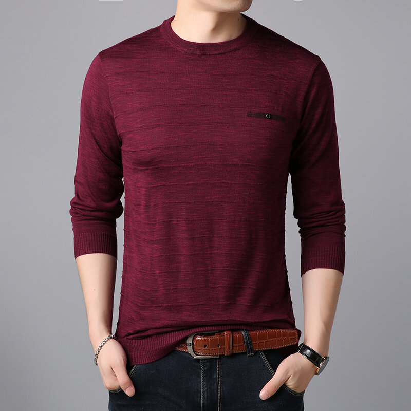 High quality mens spring & autumn striped long sleeve sweater male o-neck thin sweater jumpers