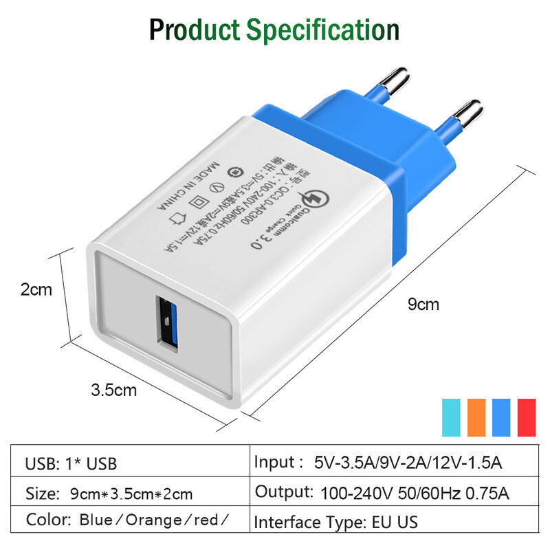 ESSIEN Universal 5 V 3.5A cargador rápido 3,0 rápido cargador USB cargador de pared para iphone X/8/7/ /7/6/6/6 S/5S/5c/SE para Samsung S8/Note8
